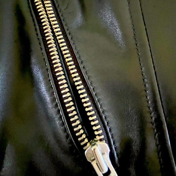 Boden Morleigh Jacket Black Leather EUC Biker Moto Zippers Cropped UK 10 - Picture 10 of 16